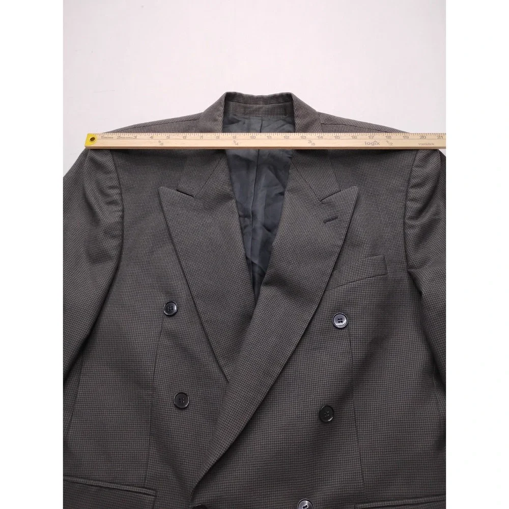KASPER Wool Double Breasted Blazer Mens size 42 Gray